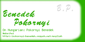 benedek pokornyi business card